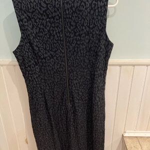 Calvin Klein, size 14 dress, black and silver animal print, sleeveless